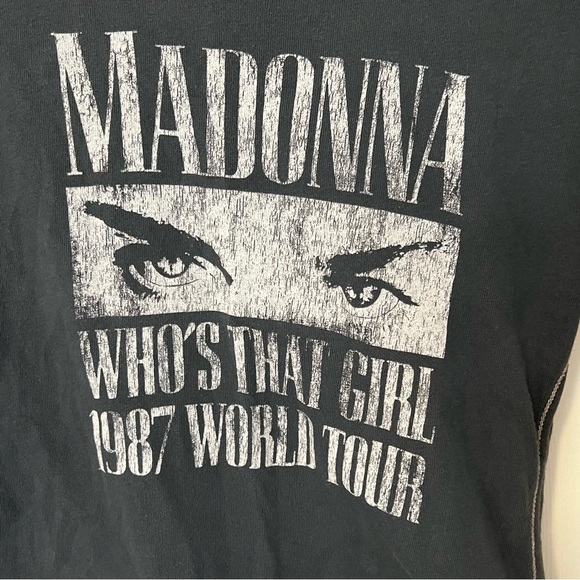 Trunk LTD Madonna Who’s that Girl 1987 World Tour tee shirt size 2 burnout black - Picture 11 of 11